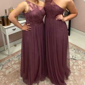 David’s Bridal one shoulder bridesmaid dress